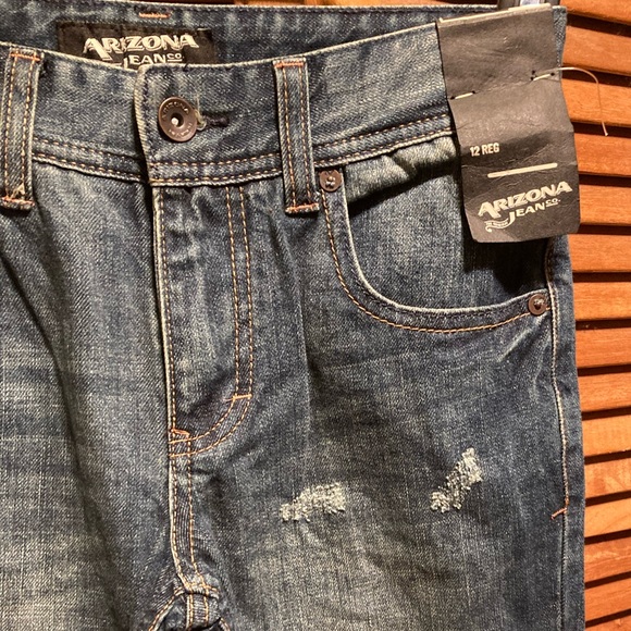 Arizona Straight Fit Blue Denim Jeans - Picture 4 of 13